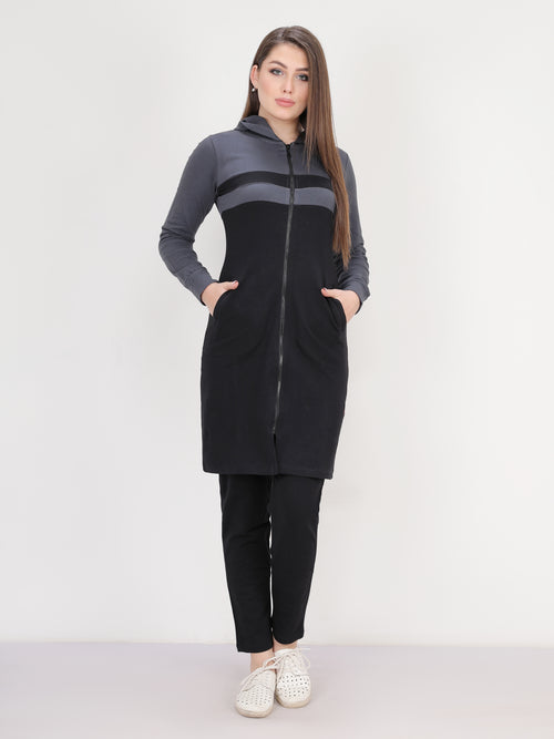 بدلة رياضية قطن ميلتون بسوستة وكابيشو رمادى فى اسود - pumpkinU