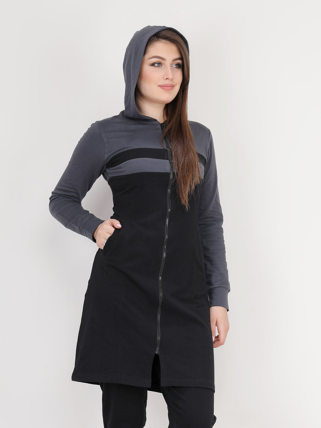 بدلة رياضية قطن ميلتون بسوستة وكابيشو رمادى فى اسود - pumpkinU