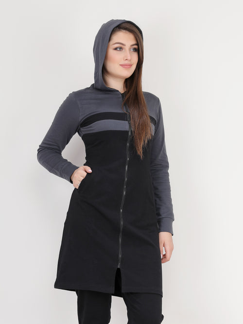 بدلة رياضية قطن ميلتون بسوستة وكابيشو رمادى فى اسود - pumpkinU