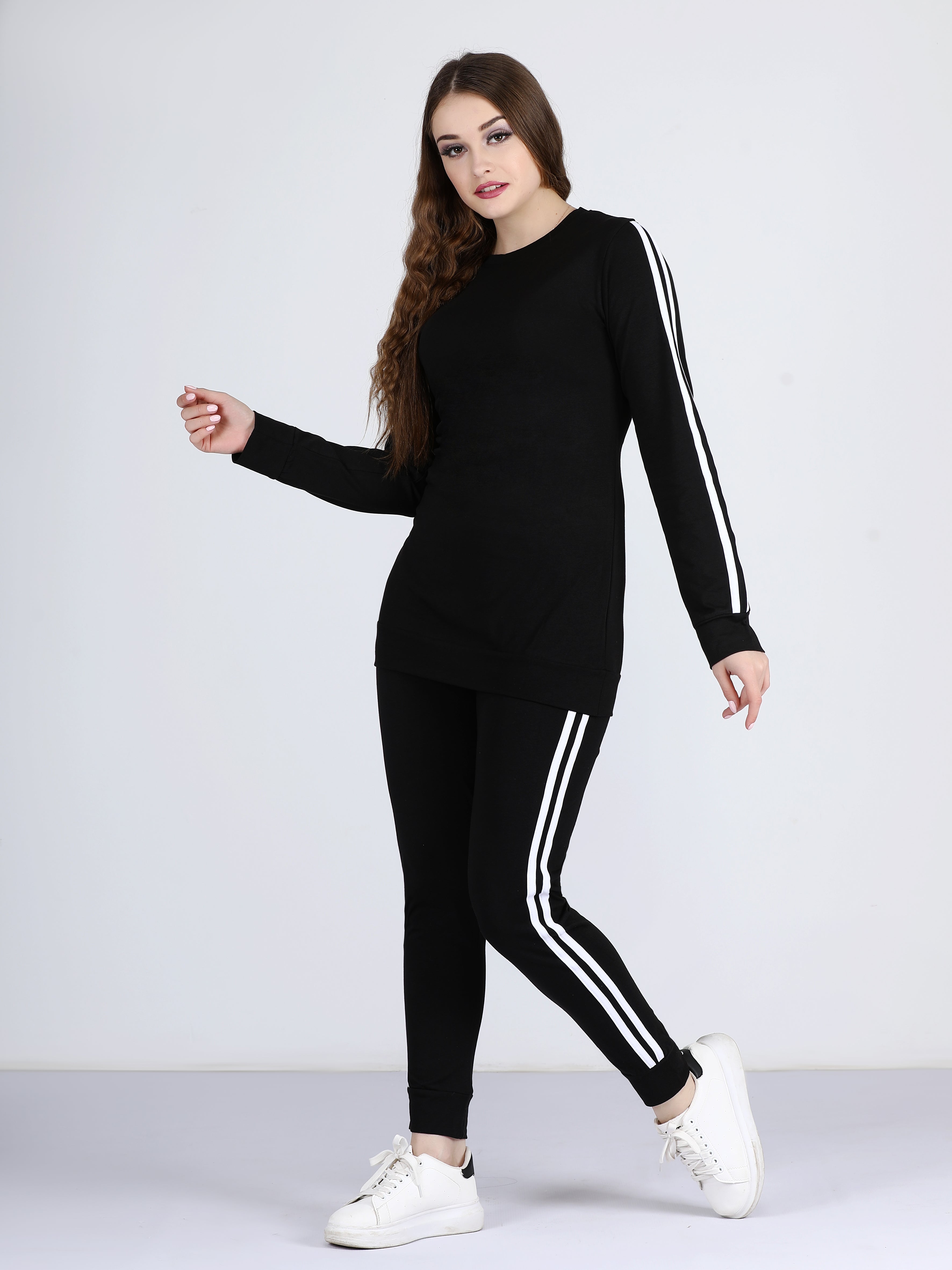 بدلة رياضى قطن بيزك اسود - pumpkinU