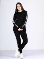 بدلة رياضى قطن بيزك اسود - pumpkinU