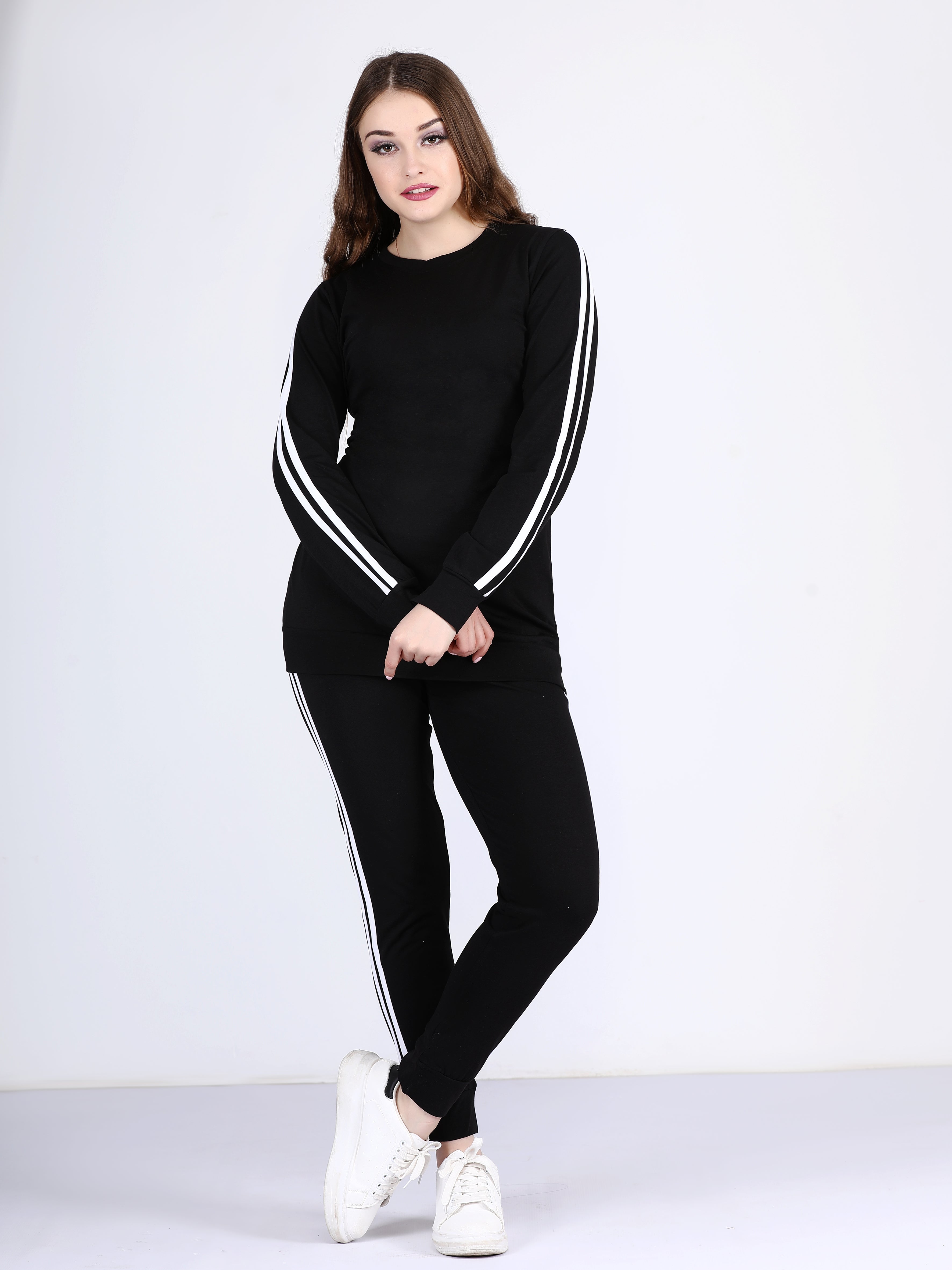 بدلة رياضى قطن بيزك اسود - pumpkinU