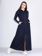 فستان سادة بيزك مفتوح كحلى - pumpkinU