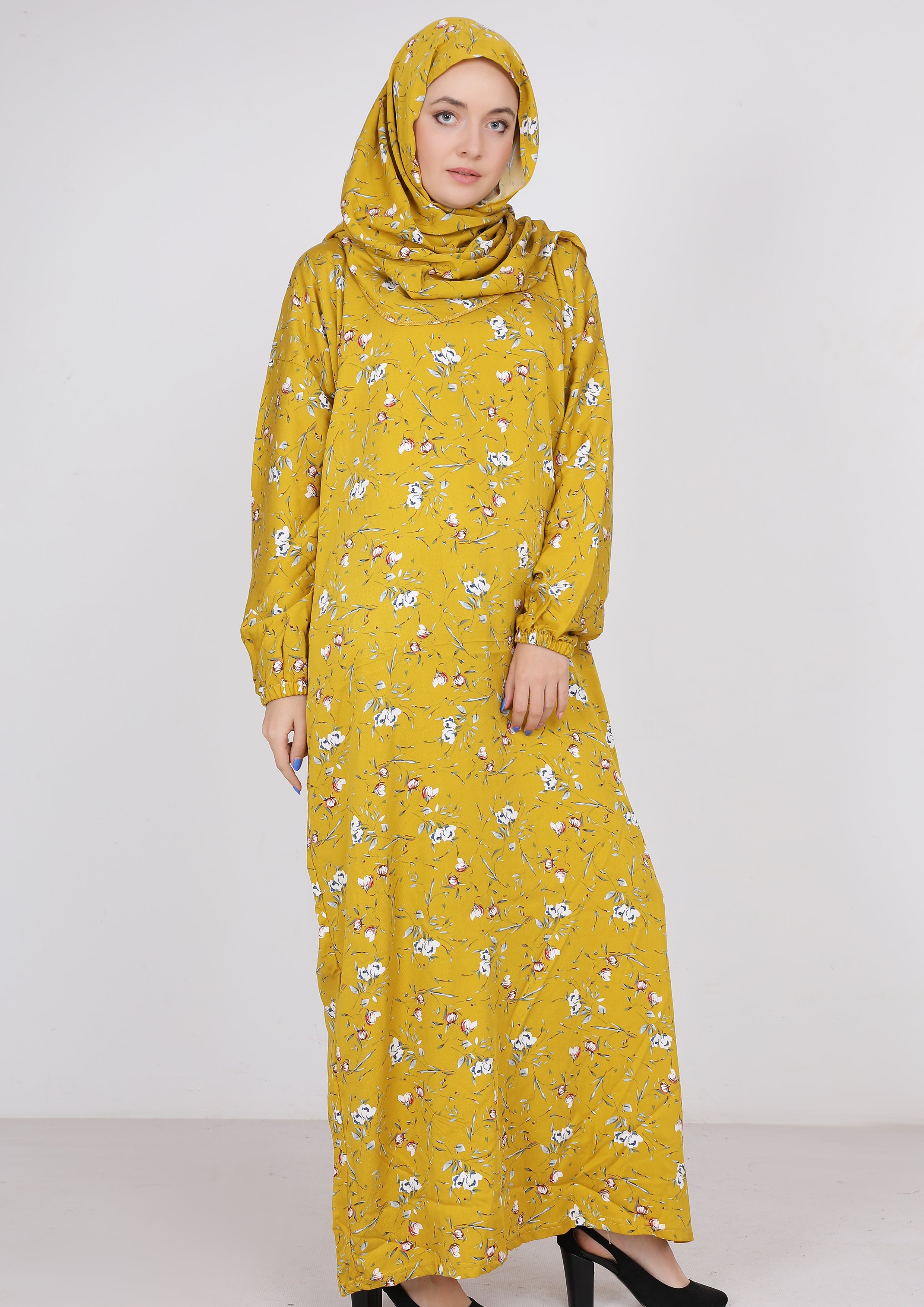 اسدال فسكوز مستورد بنقشة ورد أبيض - مسطردة