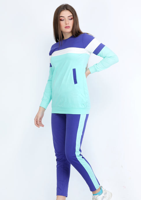 Turquoise and purple Sportsuit