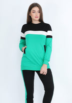 Tenue de sport verte et noire en coton