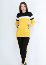 Load image into Gallery viewer, Mustard and black  cotton Sportsuit