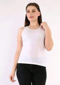 White cotton tank top bodysuit