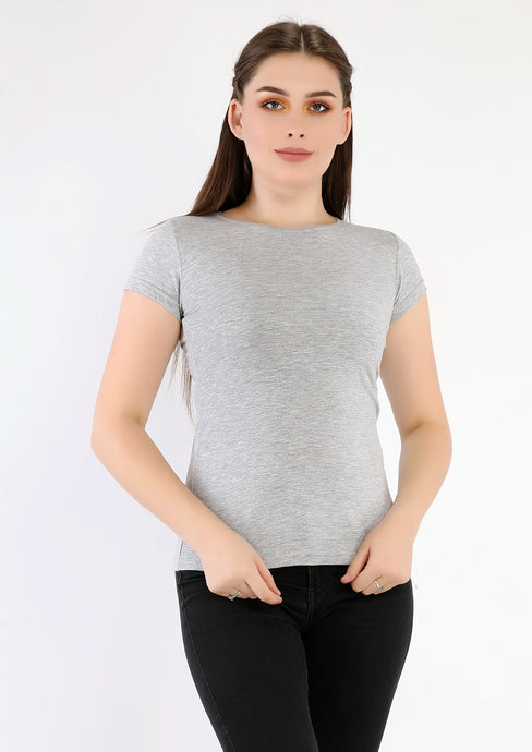 Half-sleeve gray cotton bodysuit