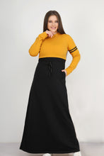 Load image into Gallery viewer, Mustard milton cotton sport Abaya with bands and Belt