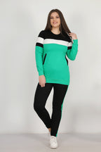 بدلة رياضي قطن اخضر فى اسود - pumpkinU