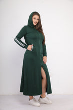 Load image into Gallery viewer, Basic plain dark olive open abaya