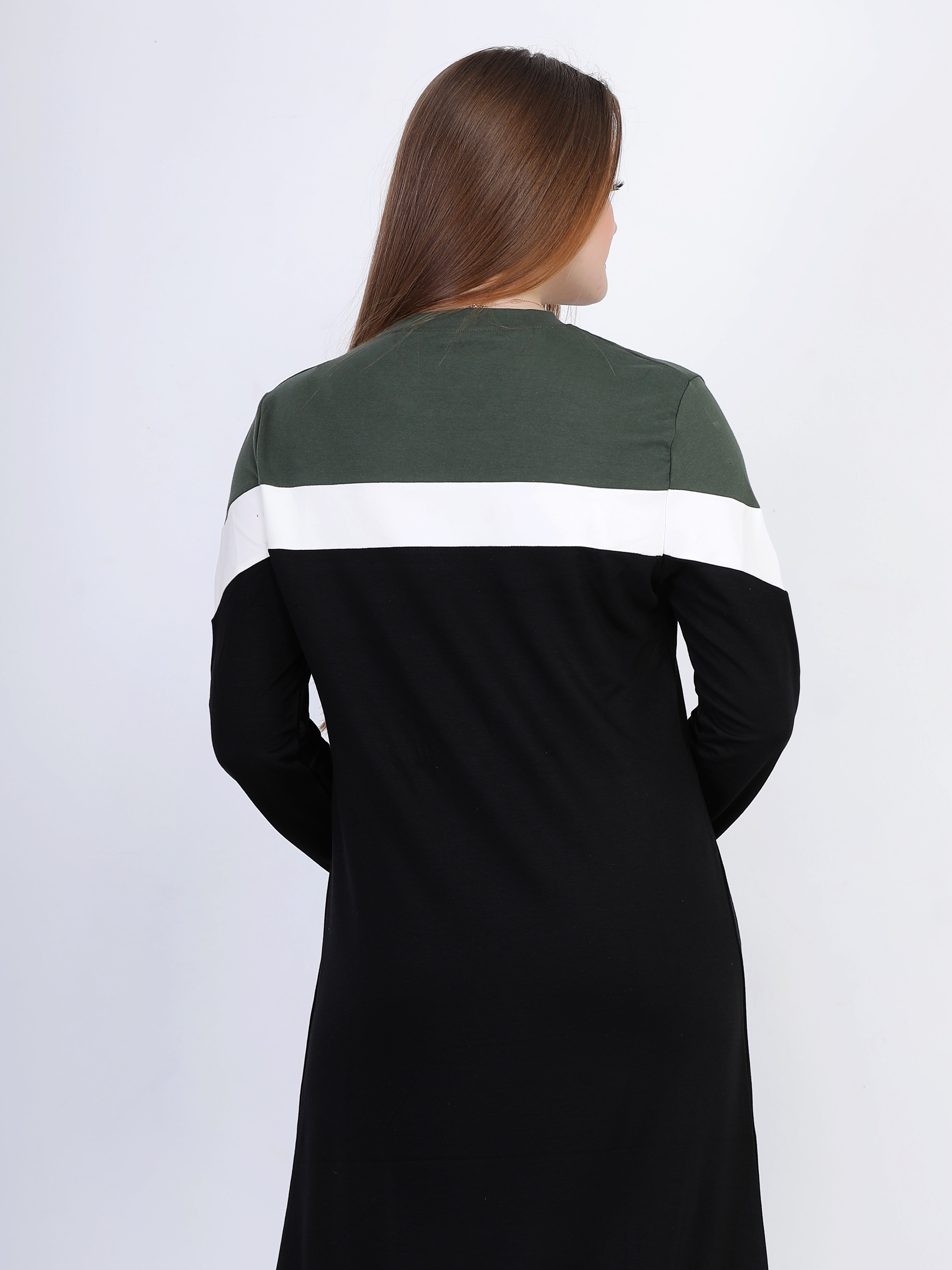 فستان رياضي قطن كريب زيتى فى اسود - pumpkinU