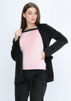 Black Heidi pyjamas 3-pieces set with double-sided lining