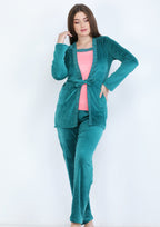 Petrol Heidi pyjamas 3-pieces set with double-sided lining