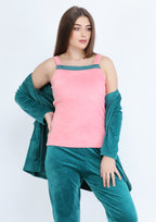 Petrol Heidi pyjamas 3-pieces set with double-sided lining