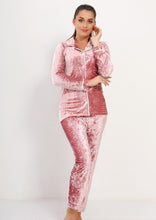 Charger l&#39;image dans la galerie, Pyjama en velours crêpe rose