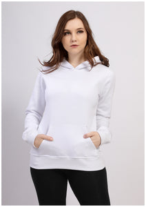 White lining cotton sweatshirt with hood