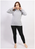 Sweatshirt gris en coton à doublure et capuchon