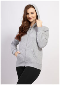 Challis cotton-lined sweatshirt with zipper and hood