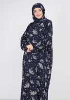 اسدال فسكوز مستورد بنقشة ورد ملون - كحلي