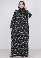 اسدال فسكوز مستورد بنقشة ورد أبيض - أسود