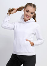 Charger l&#39;image dans la galerie, Sweatshirt blanc en coton avec capuchon à doublure habillant de 6 à 18 ans