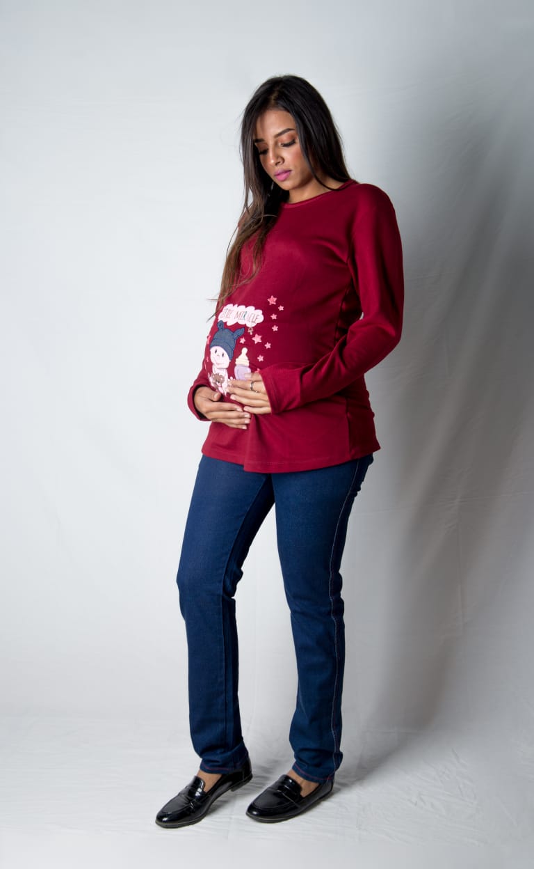 Wine red maternity tshirt - model 3010