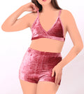 Ensemble top et short en tissu beurre rose