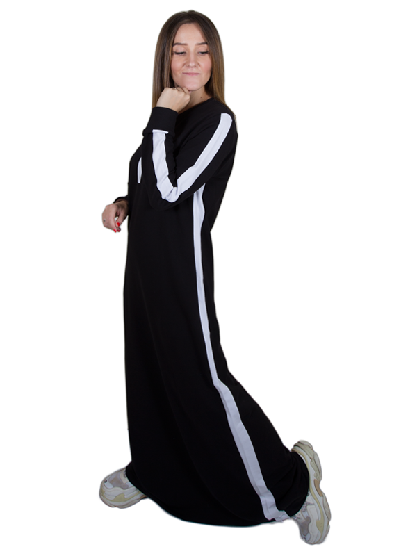 فستان رياضى قطن  اسود  شرايط - pumpkinU