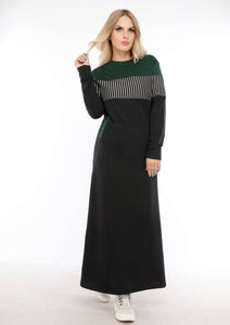 Abaya sport noire et couleur olive