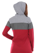 Load image into Gallery viewer, Black and dark burgundy  cotton Sportsuit with hood