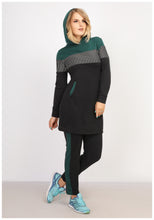 Load image into Gallery viewer, Olive and black  cotton Sportsuit with hood