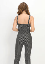 Load image into Gallery viewer, Pant and black striped bustier bodysuit set