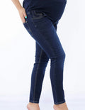 Blue navy Jeans pants for pregnant women, model 401