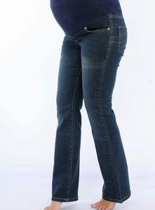 Blue navy Jeans pants for pregnant women, model 403 - navy blue color