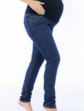 Blue navy Jeans pants for pregnant women, model 409