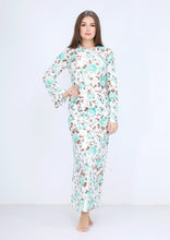 Load image into Gallery viewer, Long turquoise floral dress