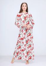 Load image into Gallery viewer, Long red floral dress