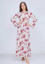 Load image into Gallery viewer, Long burdungy floral dress