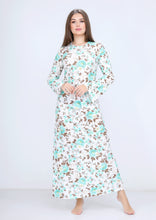 Load image into Gallery viewer, Long turquoise floral dress