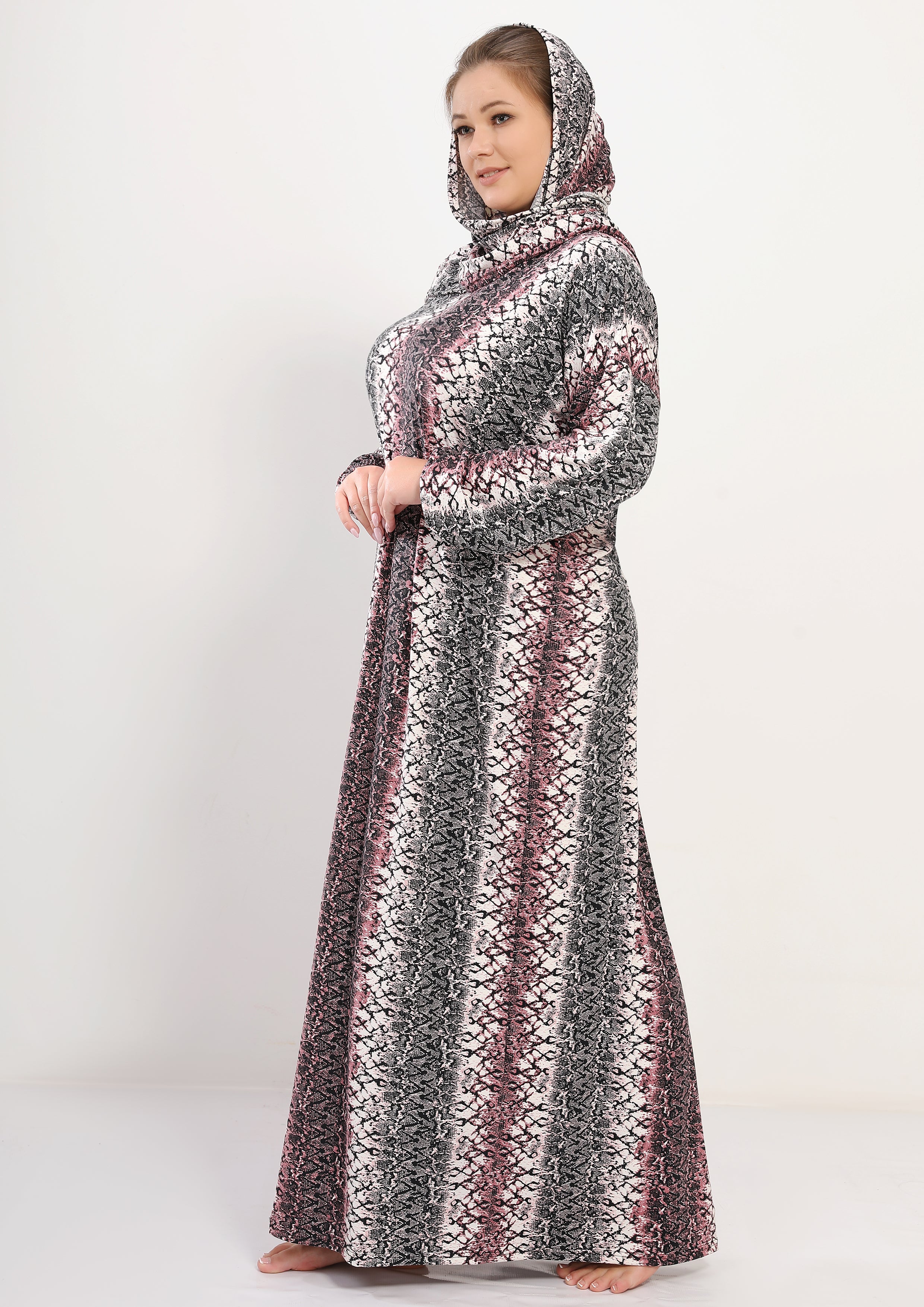 Isdal en polyester design tigré lie de vin