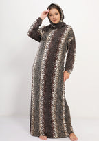 Isdal en polyester design tigré marron