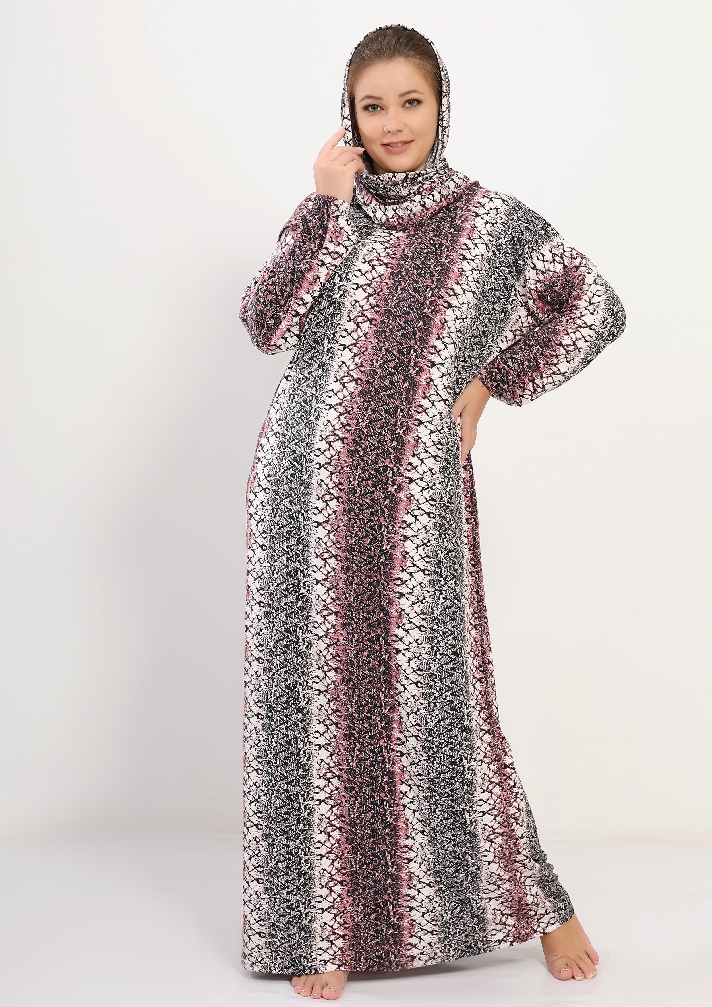 Isdal en polyester design tigré lie de vin