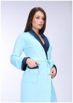 روب طويل هايدي مبطن من الوشين سماوي في كحلي