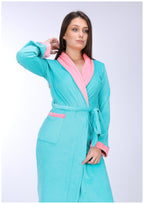 روب طويل هايدي مبطن من الوشين تركواز في روز