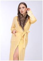 روب شتوي فرو هايدي مبطن من الوشين أصفر