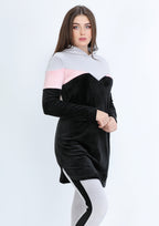 Gray and black Heidi pajamas with double-sided lining and hood