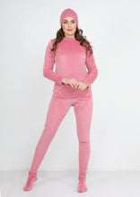 Load image into Gallery viewer, Pink warm Heidi pajamas 4-pieces set  with double-sided lining