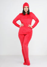 Load image into Gallery viewer, Watermelon warm Heidi pajamas 4-pieces set  with double-sided lining